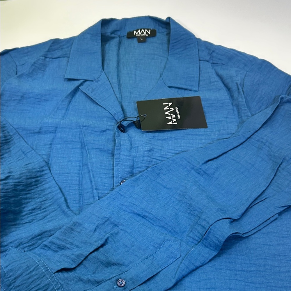 Boohoo Vibrant Blue Shirt Jacket